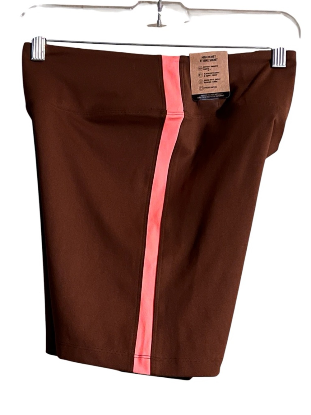 PINK Active Ultimate Victoria's Secret Athletic Shorts M Brown with Pink Stripe